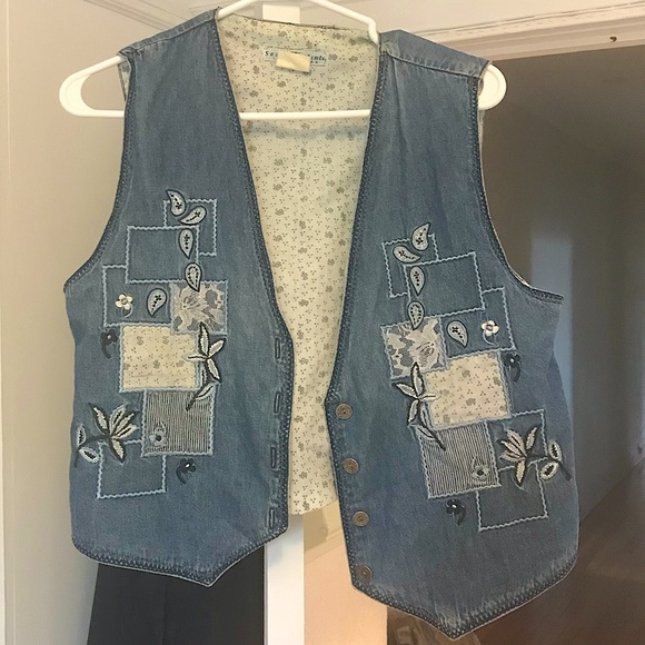 Vintage Denim Patchwork Vest - Picture 1 of 11